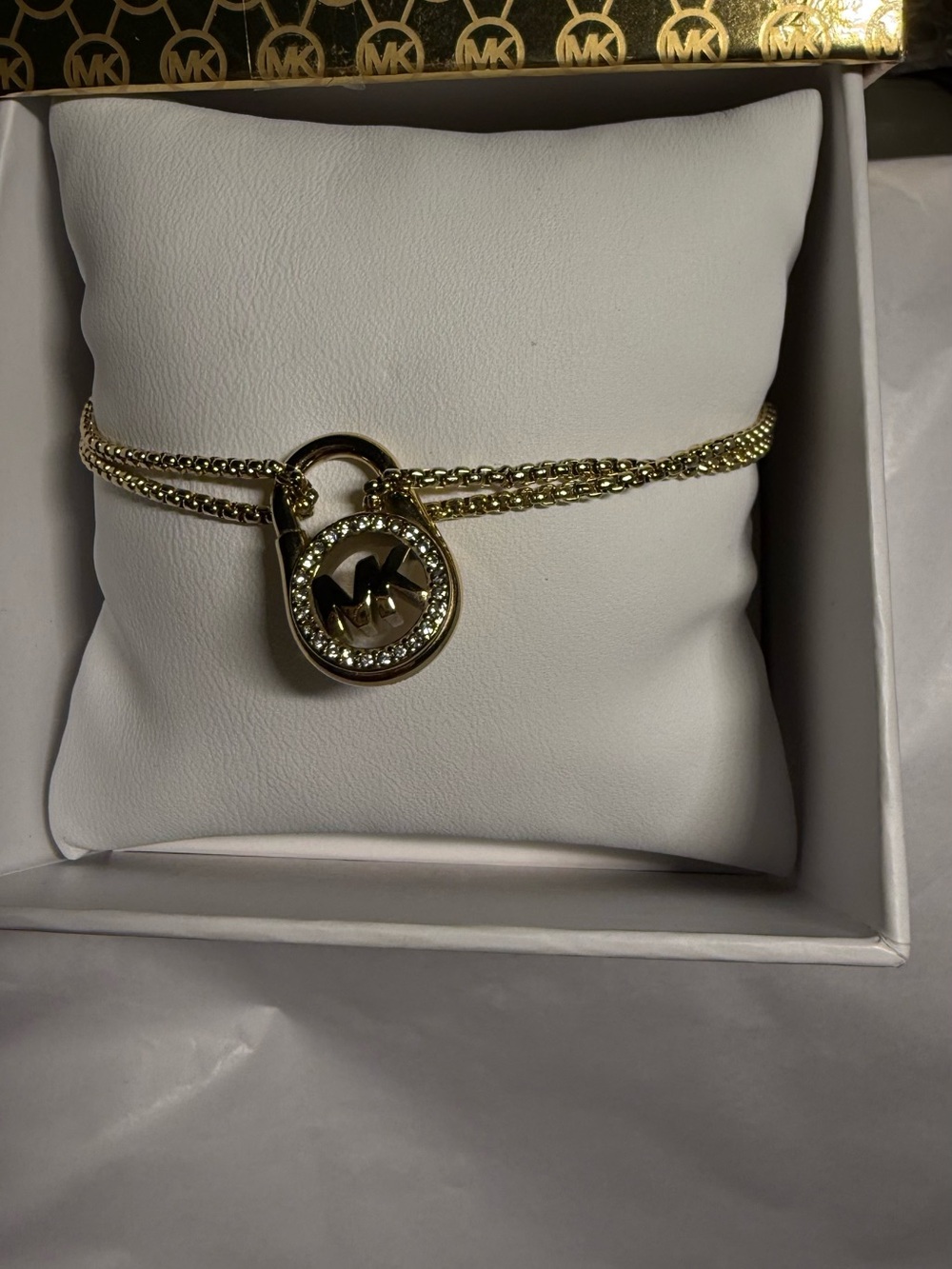 Michael Kors Gold Drawstring Chain Wristlet